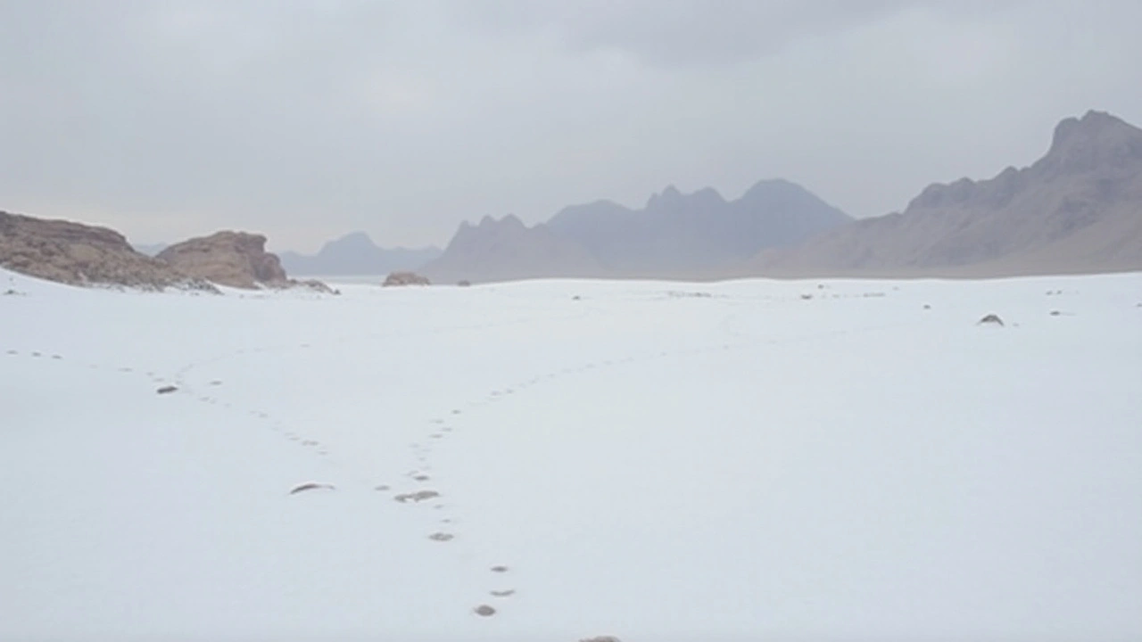 Fenômeno Raro: Neve no Deserto da Arábia Saudita Surpreende Mundo e Viraliza